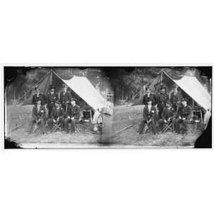 Antietam,Maryland. Group of Federal artillery offices on battlefield 