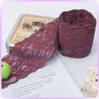 ELASTIC Spandex lace ribbon trim Floral stretch TRIMMING Fabric Craft 