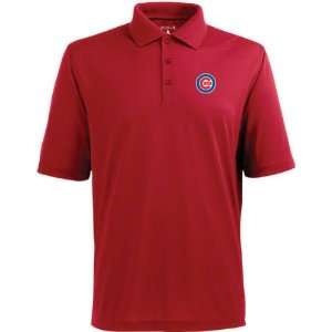  Chicago Cubs Red Pique Extra Light Polo Shirt: Sports 