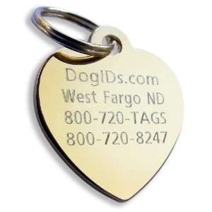  Gold Plated Heart Dog ID Tag