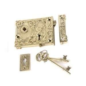  Ornate Brass Door Rim Lock Set: Home Improvement