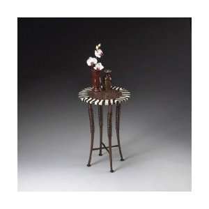  Butler Accent Table Crushed Glass Top Zebra Pattern: Home 