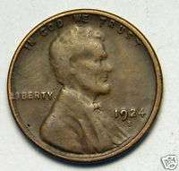 VERY FINE 1924 S LINCOLN WHEAT BACK CENT#7166  