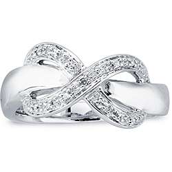 Sterling Silver Diamond Accent Infinity Design Ring  Overstock