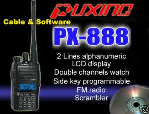 Puxing PX 888D 136–174 MHz VHF Radio + Cable earpiece  
