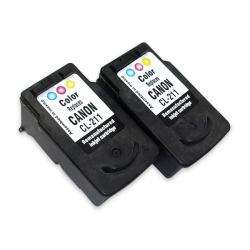 Canon CL 211 Tri color Ink Cartridges (Remanufactured) (Pack of 2 