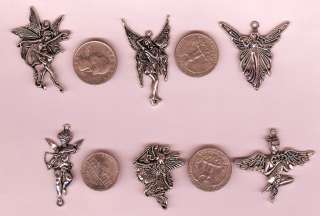 Lg Silver Fairy & Angel Charm or Pendant 6 to choose from Free S/H 