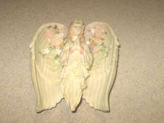 Vintage Angel Figurine   Wings fold around angel   unique piece  