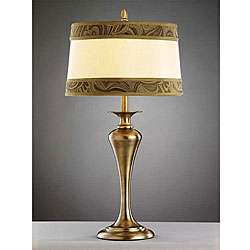 Antique Brass Table Lamp with Hardback Shade  Overstock