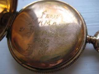 Antique Waltham Pocket Watch 16 Size Hunting Case 7 J  