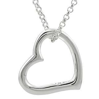 Sterling Silver Floating Heart Necklace  Overstock