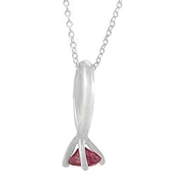 Sterling Silver Synthetic Birthstone Charm Necklace  