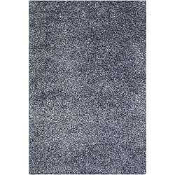    woven Estella Blue/ Grey Wool Shag Rug (79 x 106)  Overstock