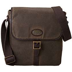 Fossil Mens Estate Canvas/ Leather City Bag  Overstock