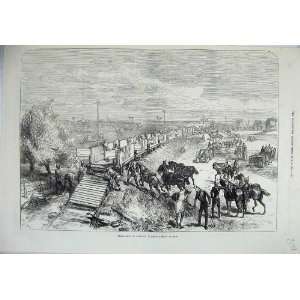   1875 Embarkation Artillery Railway Trains India Horses