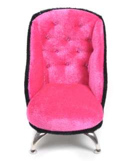 Black & Hot Pink Velvet Jewelry Keepsake Chair (JDP1006)  