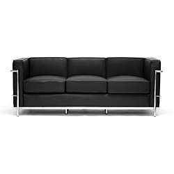 LC Black Leather Sofa & Chair Set  Overstock