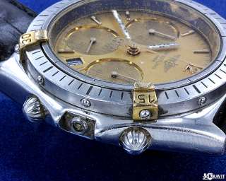 Mens Breitling Chronograph Steel & Gold Wrist Watch C.1990s  