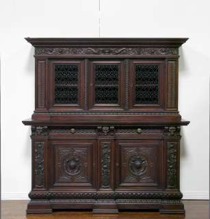 480309  OVERSIZED ANTIQUE ITALIAN CARVED SIDEBOARD  
