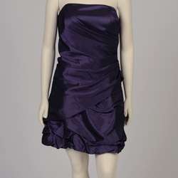  Plus Size Purple Taffeta Strapless Bubble Hem Dress  Overstock