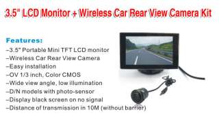   MONITOR +WIRELESS REVERSE CAMERA CAR REAR VIEW SECURITY CAMERAS VISION