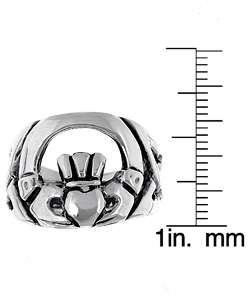 Sterling Silver Large Celtic Claddagh Ring  