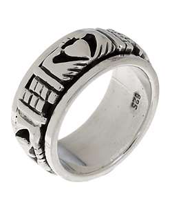 Sterling Silver Claddagh Spinner Ring  Overstock