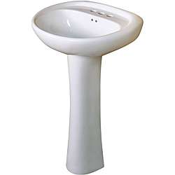 Ceramic 19.25 inch White Pedestal Sink  