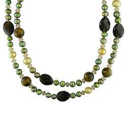 New York Pearls Multicolor FW Pearl and Multi gemstone Necklace (7 8 