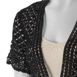 Sangria Womens Open Crochet Short sleeve Sweater  Overstock