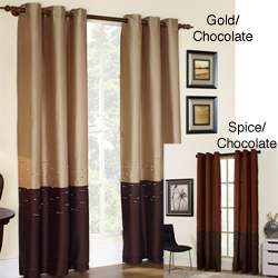 Horizon Embroidered Grommet 95 inch Curtain Panel  Overstock