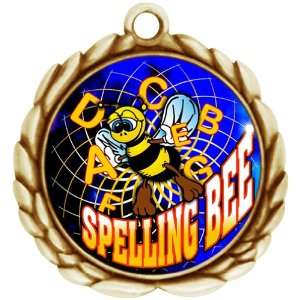  2 1/2 Gold   Silver   or Bronze Wreath Spelling Bee 