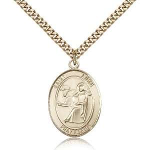  Gold Filled St. Saint Luke the Apostle Medal Pendant 1 x 3 
