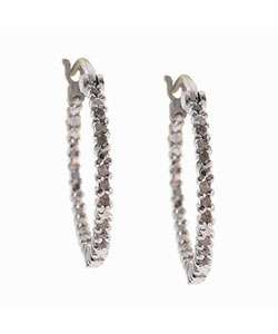 Sterling Silver 1/8ct TDW Diamond Hoop Earrings (I J, I2 I3 