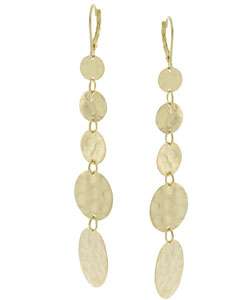 18k Over Sterling Silver Hammered Disc Earrings  