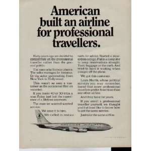   airline for professional travellers .. 1966 American Airlines ad