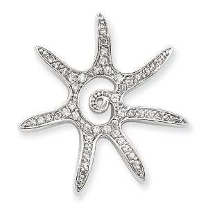  Sterling Silver Cz Sun Pendant: Jewelry