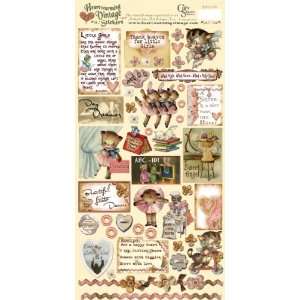  Heartwarming Vintage Cardstock Stickers   Little Girls 