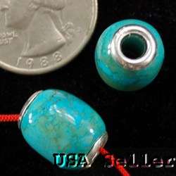 Turquoise .925 Sterling Silver Pandora beads 2PCS (PP26)a  