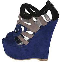 Elegant Womens Fairley 1 Blue Wedge Heels  