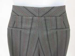 CASLON Gray Red Pinstripe Pleated Dress Pants Sz 8  