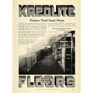  1925 Ad Jennison Wright Kreolite Wood Block Floors National 