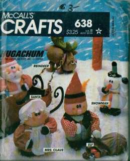 OOP McCalls Christmas Dolls Holiday Decoration Sewing Pattern XMAS 