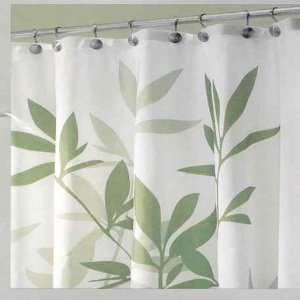  84 Long Green Leaves Fabric Shower Curtain By Interdesign 