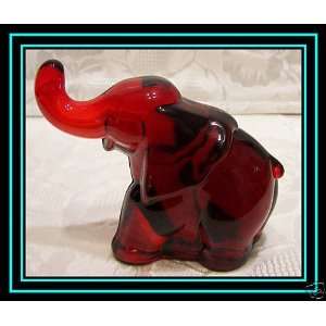   : Handmade Solid Ruby Red Glass Elephant ~ Trunk Up: Everything Else