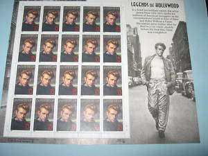 20 Legends of Hollywood Stamps JAMES DEAN Mint Sheet!  