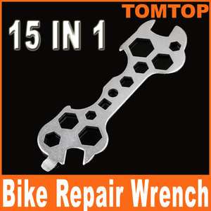 15 in 1 Bike Bicycle Cycling Steel Wrench Spanner Repair Tool Kits Set 