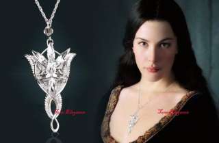 Silver Arwen Evenstar Charm Necklace SWAROVSKI crystal  