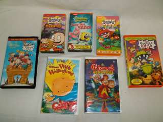 Lot of 7 Children VHS Tapes(Spongebob, Rugrats,Alvin..)  