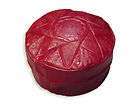 Big red 100% Leather Pouffe for living room arabic eastern marrocain